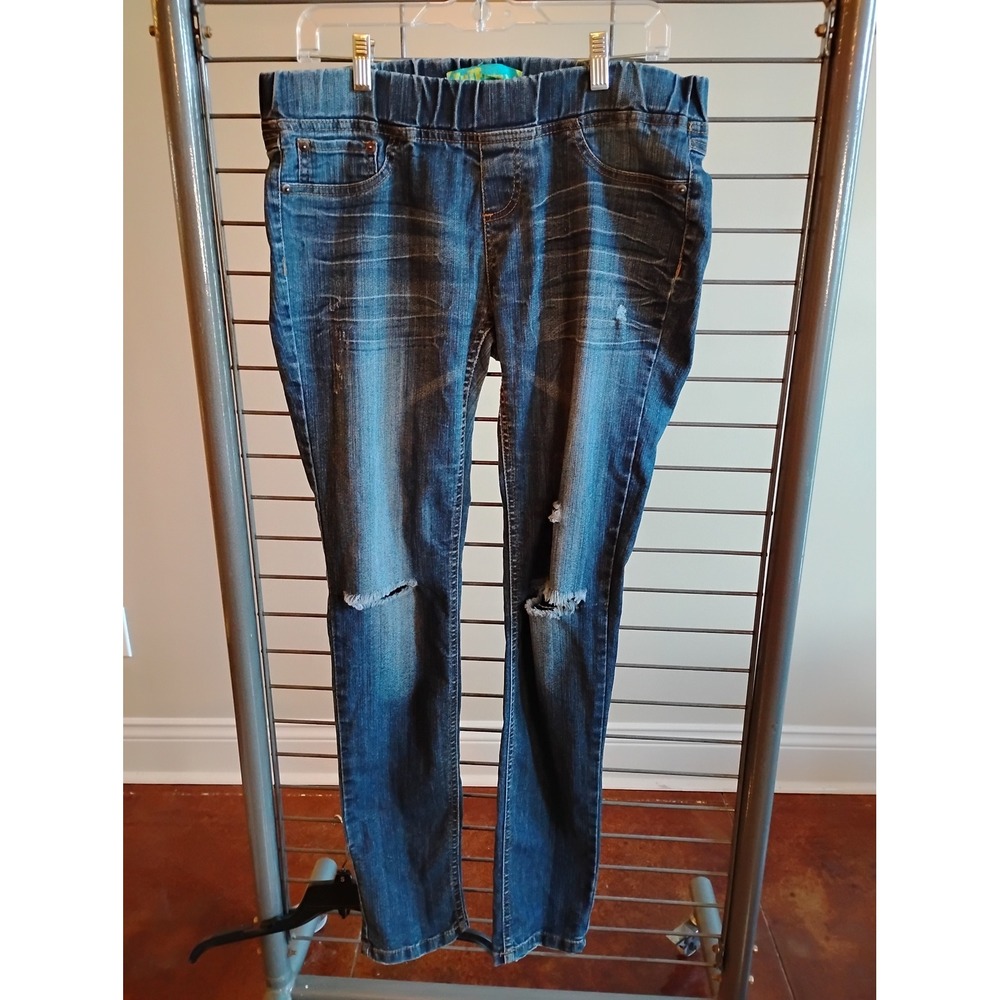Tyte American Standard Distressed Jeggings Medium Wash Ripped Knee Jeans Size 11